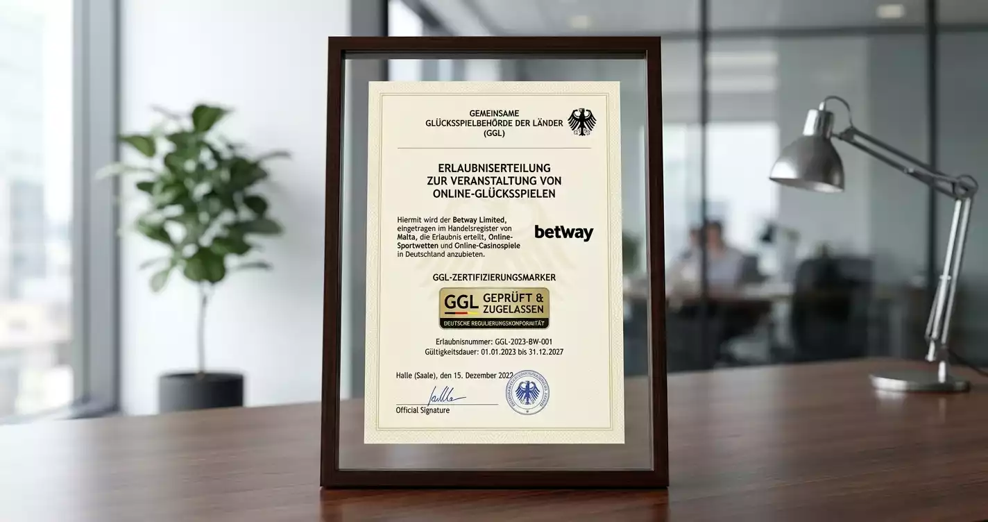 Betway GGL-Lizenz Deutschland – .de-Domain und GGL-Siegel als Grundlage für legale Cricket Wetten