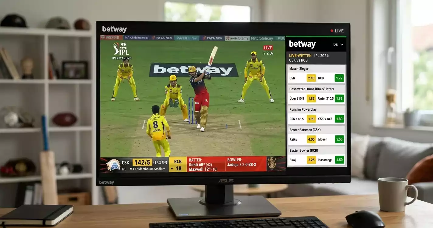 Betway IPL Abdeckung – Live-Märkte, Quoten und In-Play-Optionen für Indian Premier League bei deutschen Nutzern