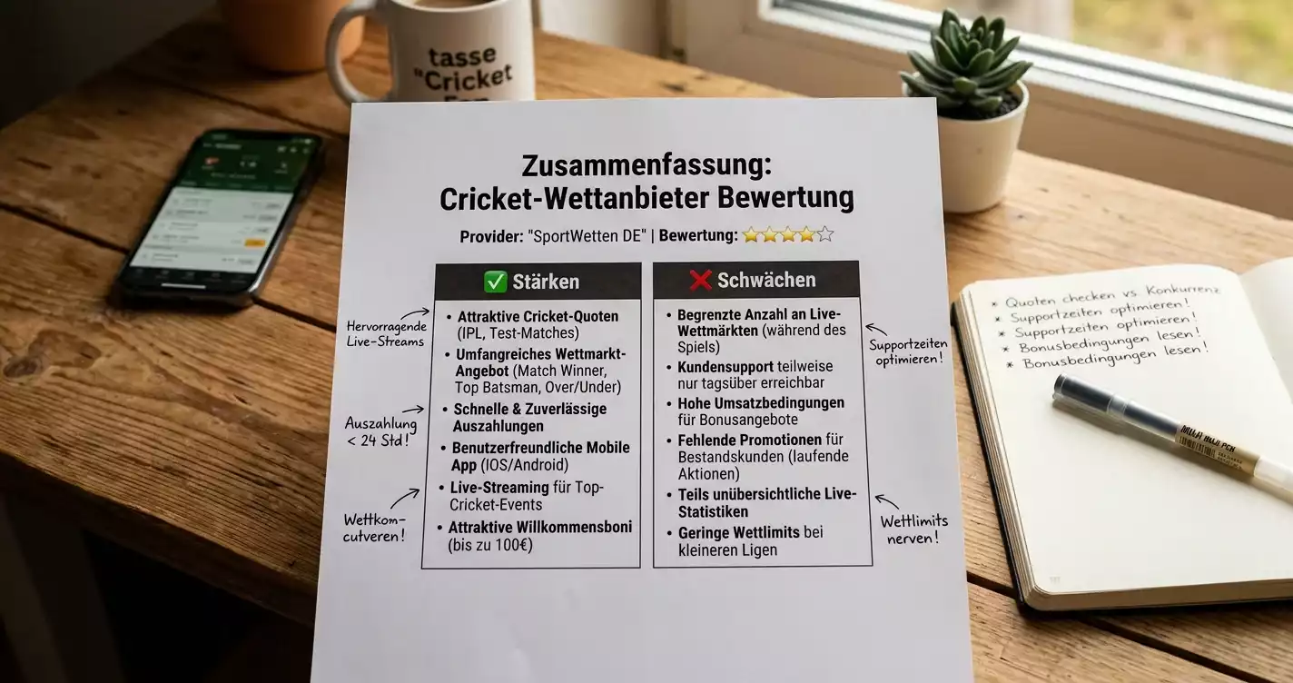 bwin Cricket Wetten Gesamtbewertung Stärken und Schwächen für deutsche Spieler