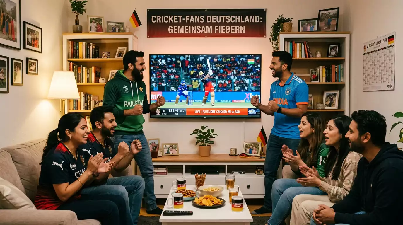 Cricket-Wettmarkt Deutschland – Diaspora-Gemeinschaft verfolgt IPL-Spiel gemeinsam auf großem Bildschirm