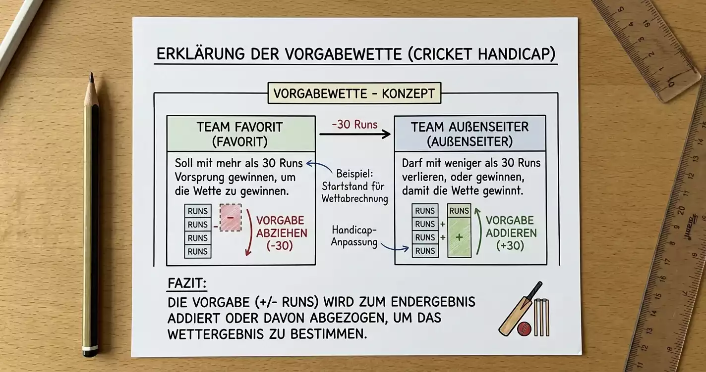Grundlagen der Cricket Handicap Wette mit Beispiel für T20 Matches