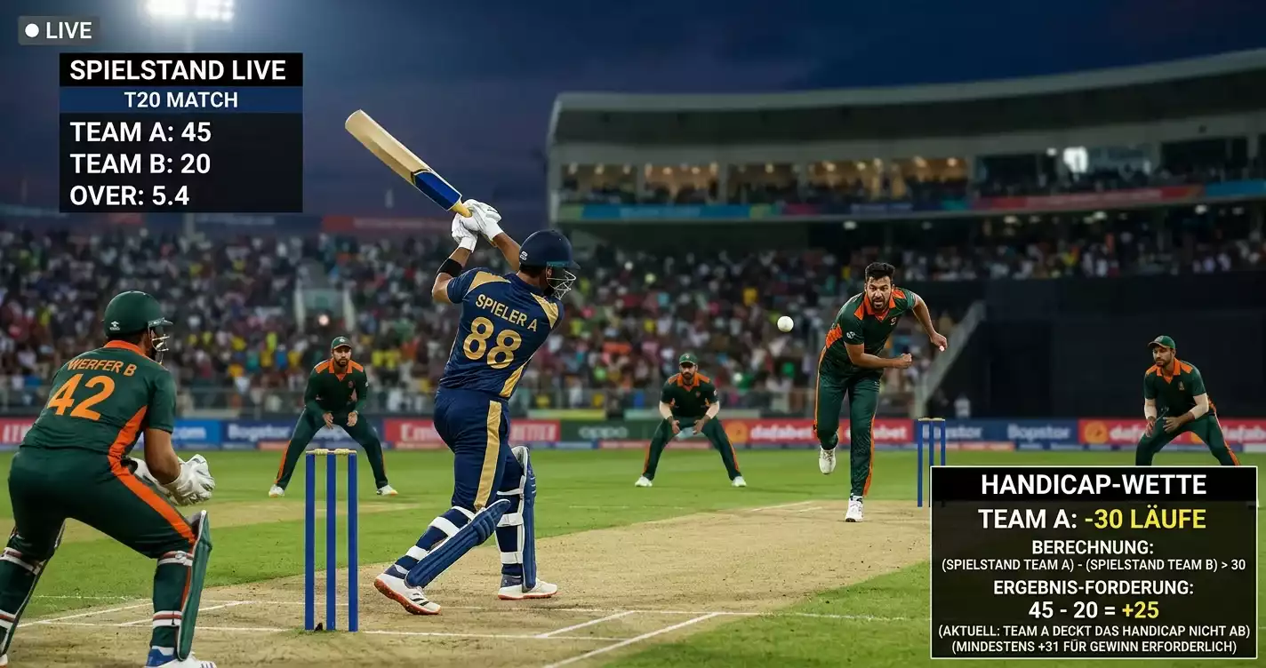 Cricket Handicap Wette Erklärung asiatisch vs europäisch für Wetter in Deutschland