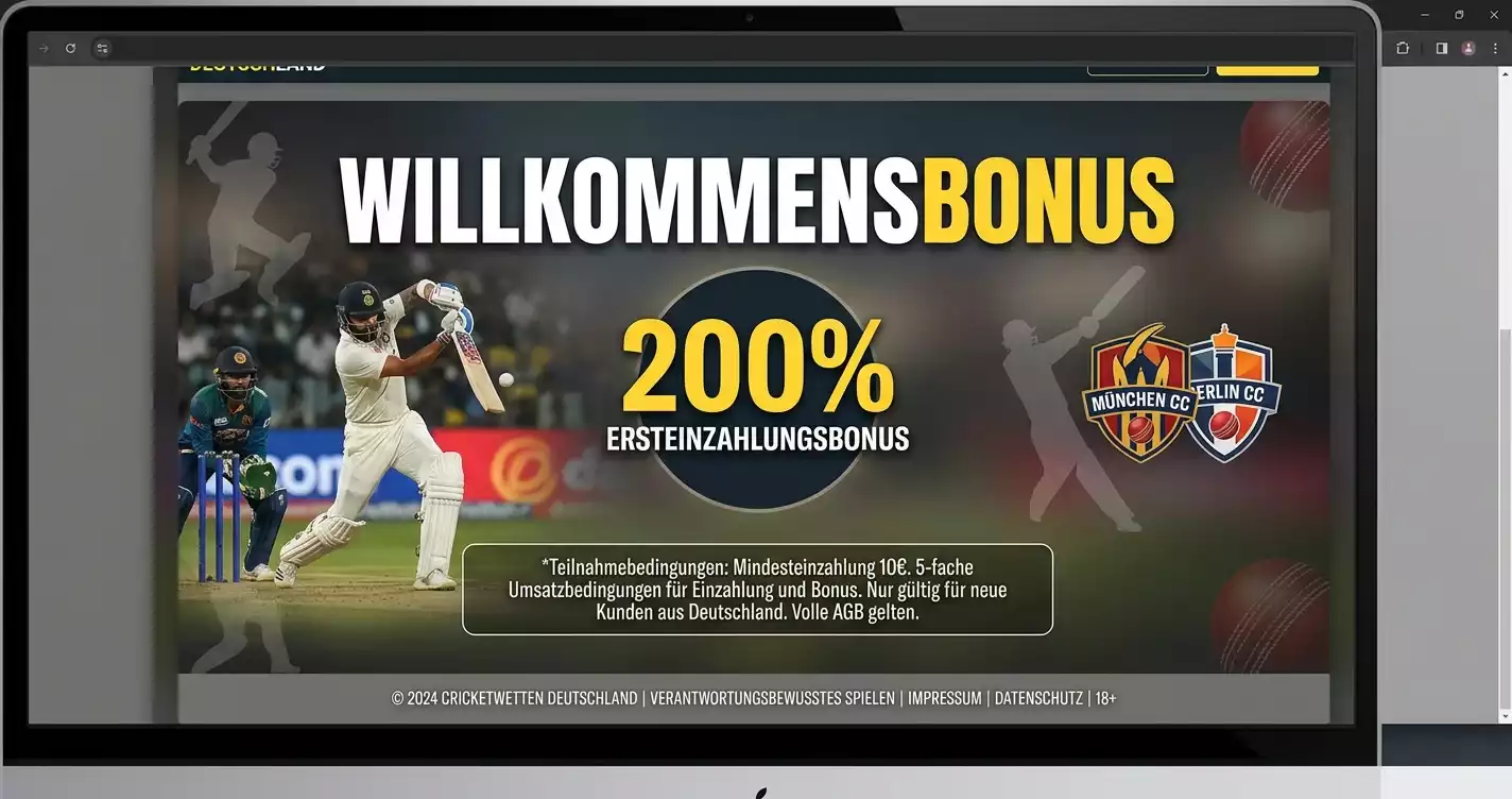 Cricket Wetten Bonus Überblick mit Willkommensbonus und Free Bets bei GGL-lizenzierten Anbietern