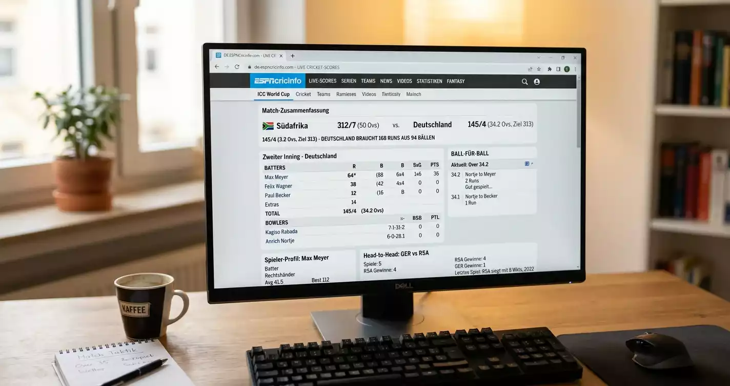 Kostenlose Cricket Wetten Datenquellen: ESPNCricinfo, Cricbuzz und ICC für Wettanalysen