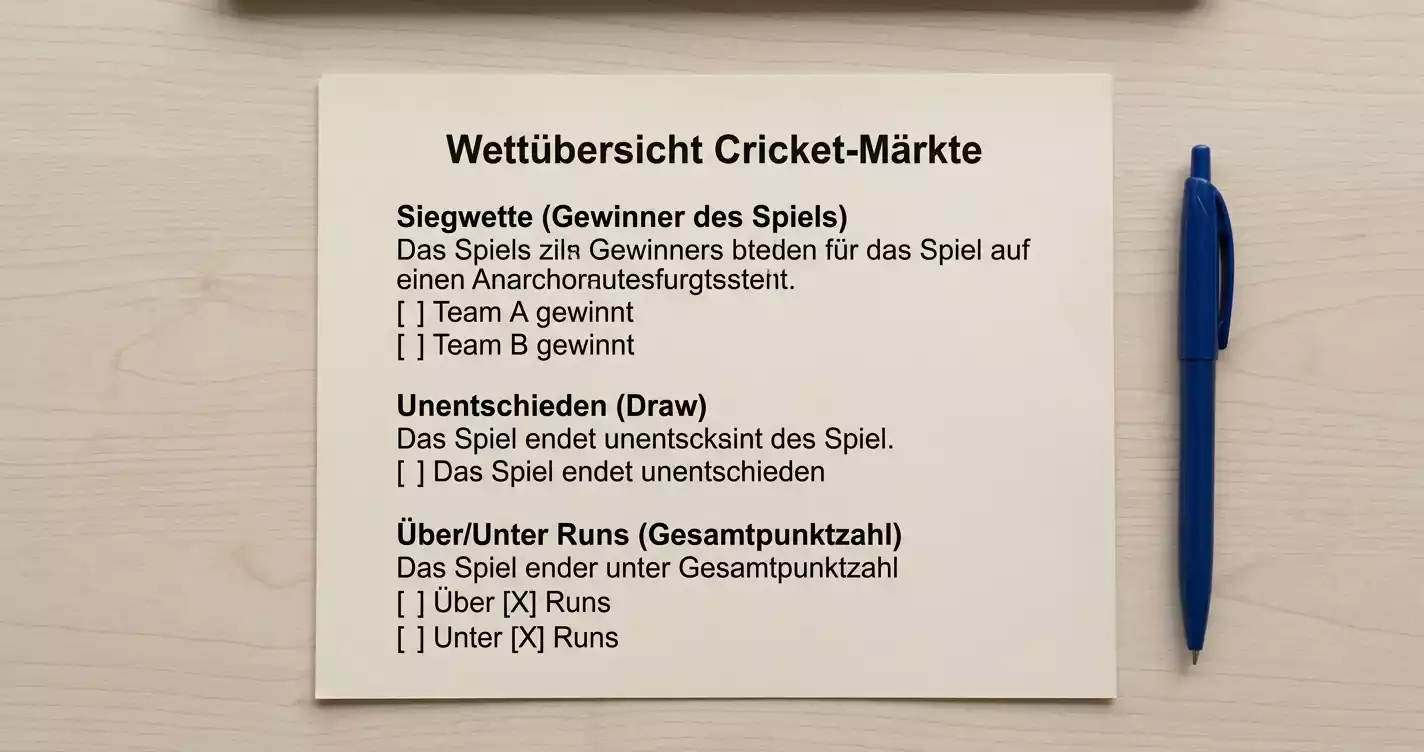 Cricket Grundmärkte: Siegwette, Draw-Markt und Über/Unter Runs für Einsteiger erklärt