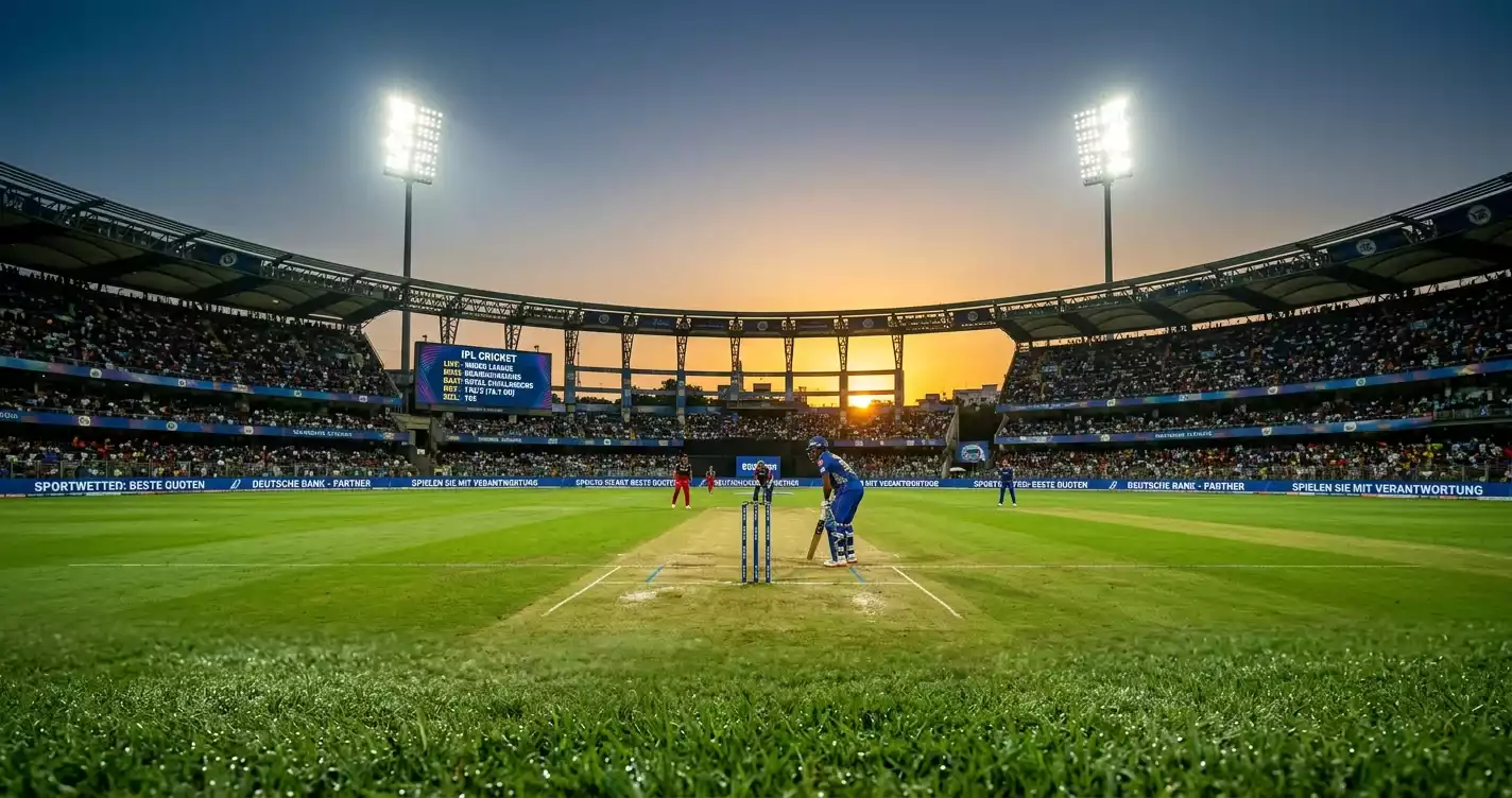 Dew-Faktor Cricket Wetten – feuchtes Spielfeld bei einem IPL Day-Night-Spiel und dew faktor cricket wetten Analyse