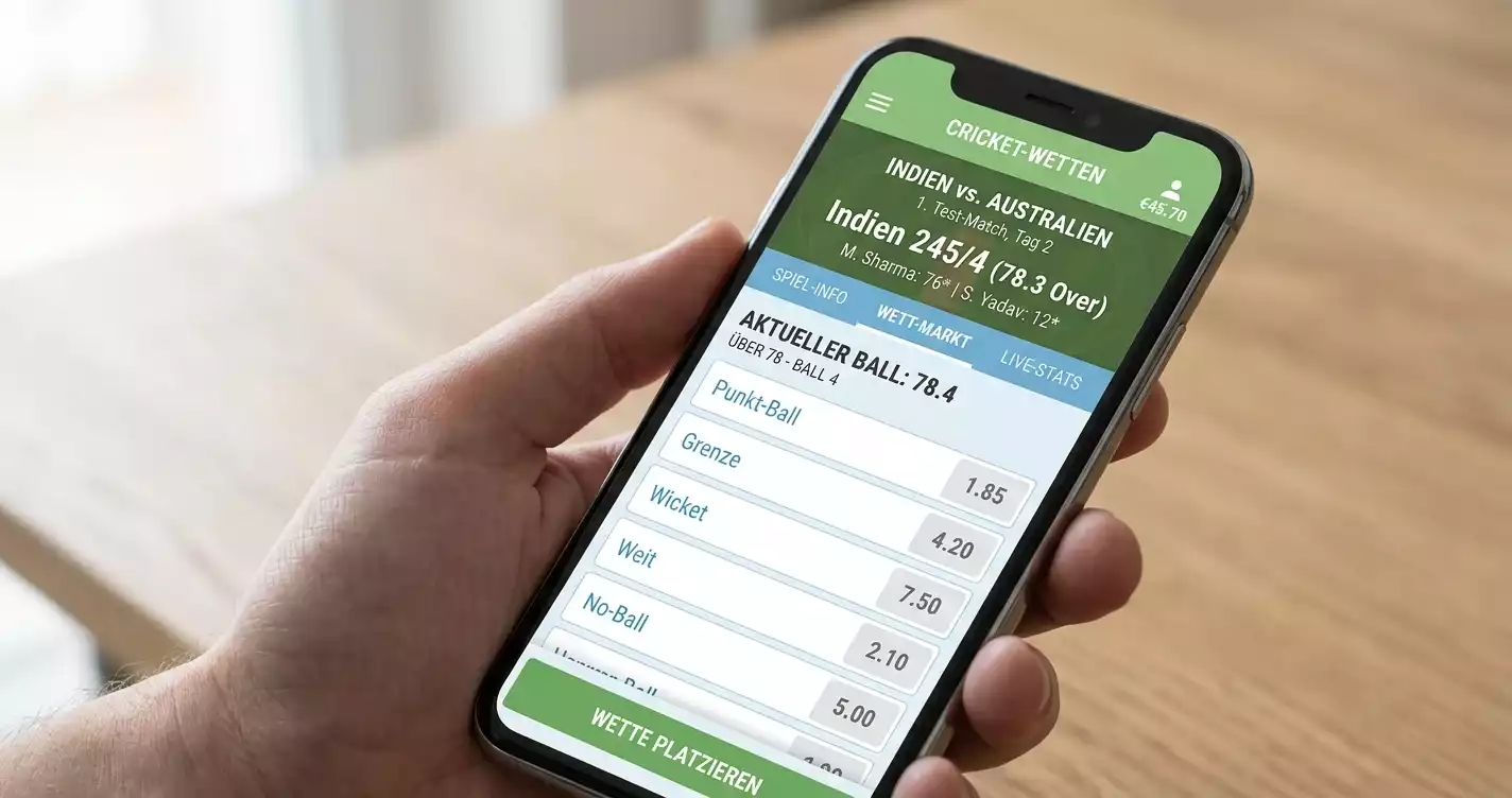 Ball-by-Ball Cricket Wetten: Einzelball-Markt auf dem Live-Wett-Interface