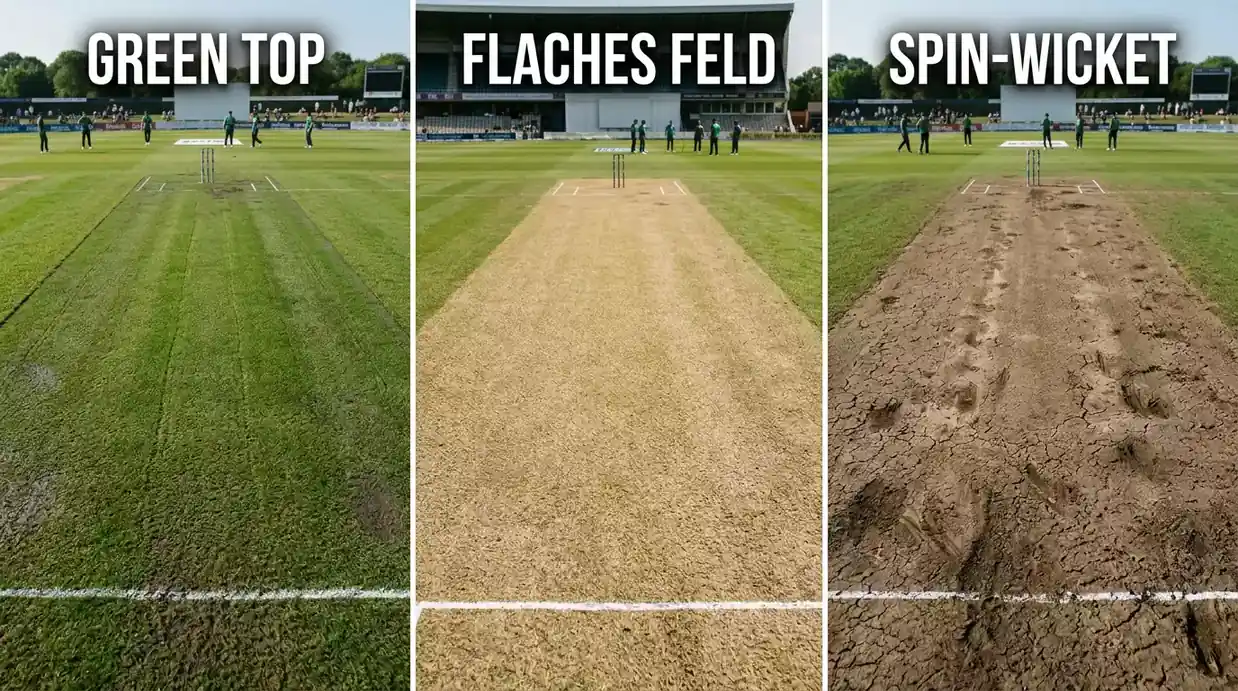 Pitch-Analyse für Cricket Wetten – Vergleich von Green Top, Flat Track und Spin-Wicket-Oberflächen
