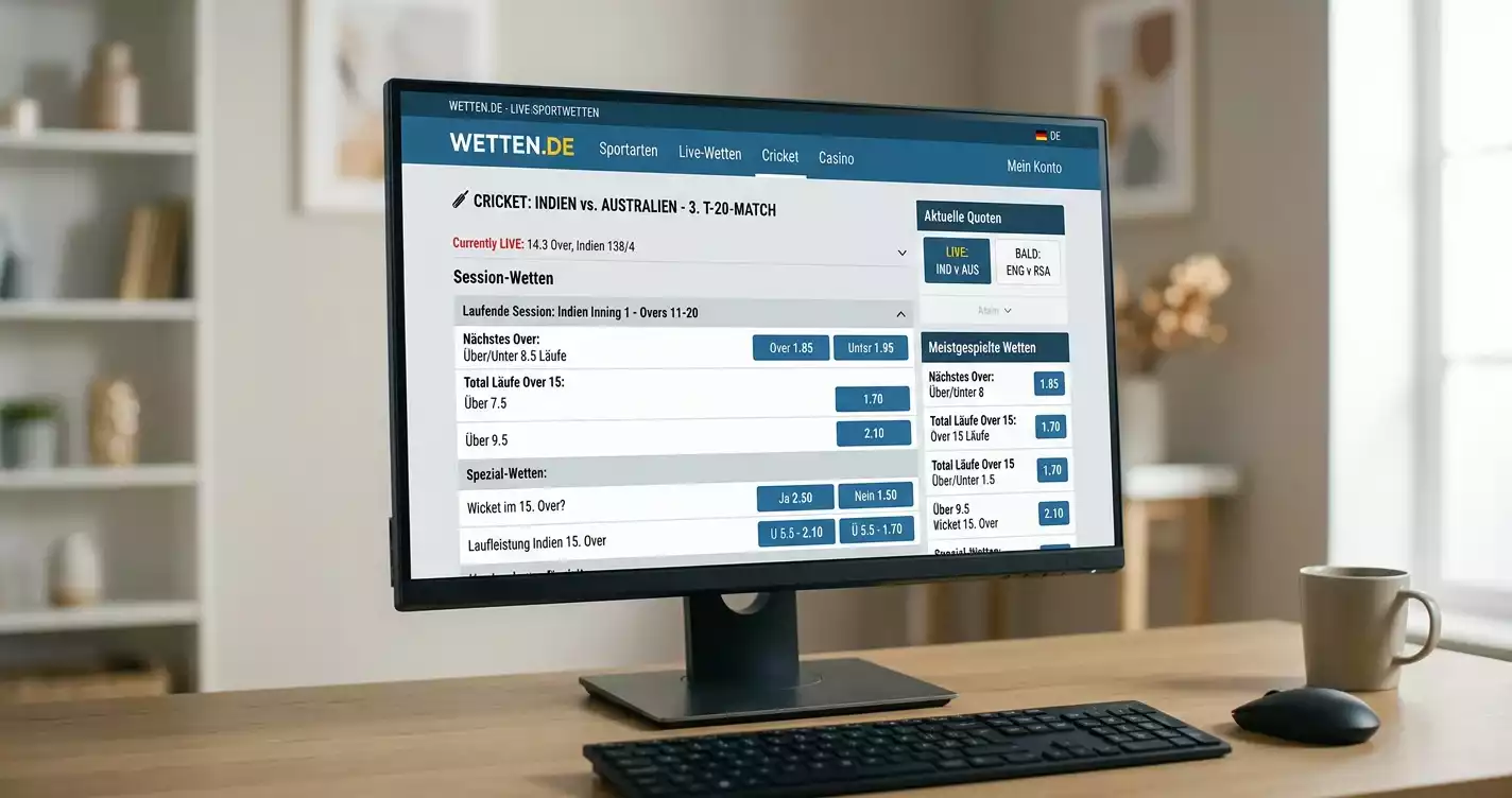 Deutsche Anbieter für Session Wetten Cricket – GGL-lizenzierte Bookmaker mit den besten Session-Märkten