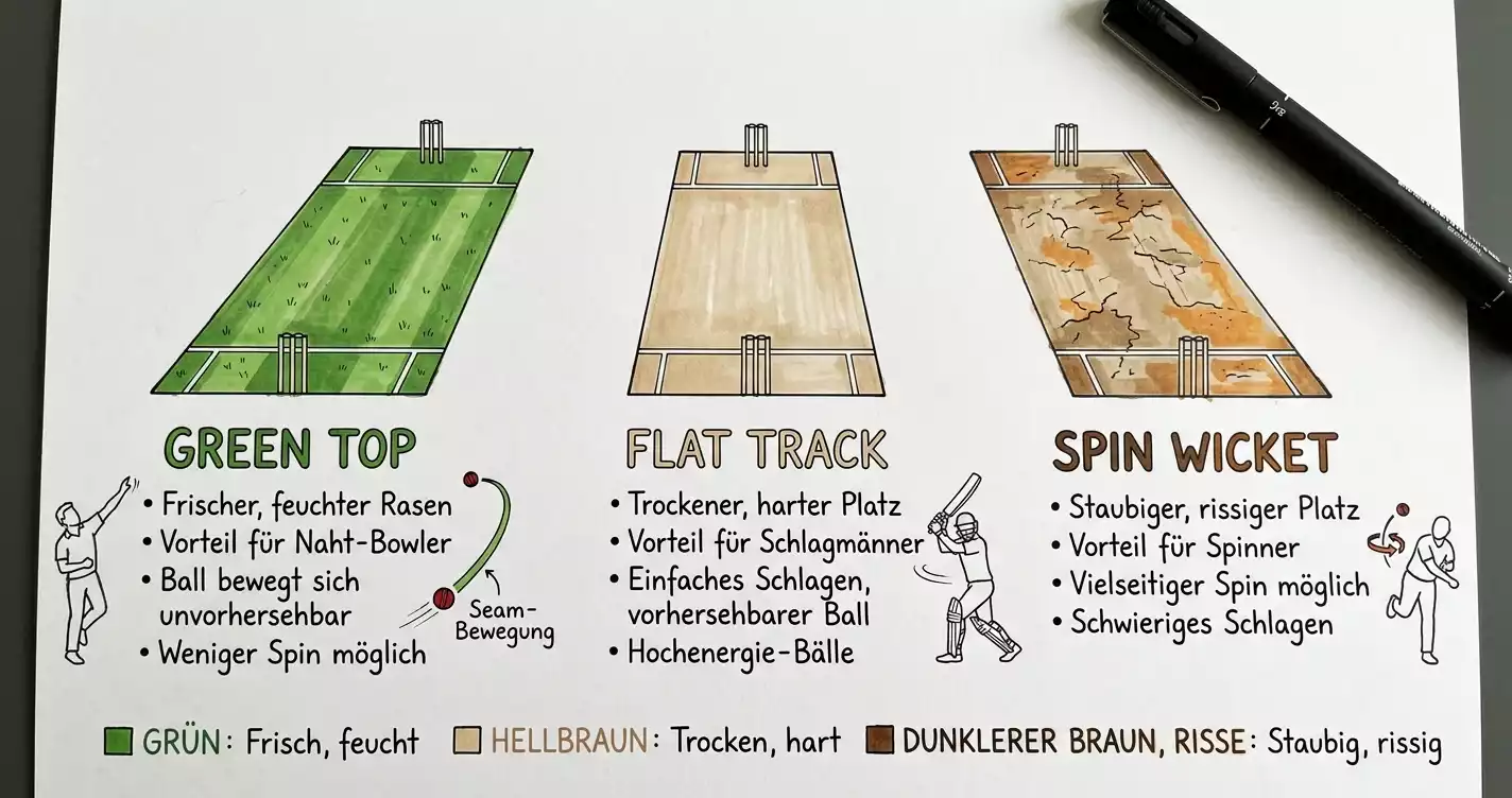 Pitchbedingungen beeinflussen Top Bowler Wetten Cricket Green Top Spin Wicket